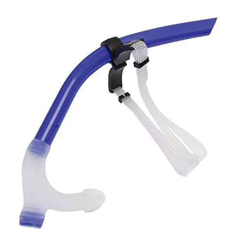 Jwthee Training Swim Snorkel for Lap Swimming, Front Swimmer Snorkel for Adult Youth Silicone Breathing Tube for Diving (RoyalBlue)