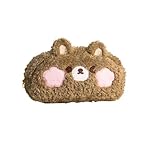BDYQYNYW Plush Teddy Bear Large Capacity Pencil Case with Zipper,Kawaii Aesthetic Organizer Perfect for Travel & Home Decor (Brown)