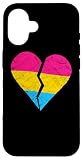 broken iphone x screen wallpaper Corazón roto con bandera panorámica, diseño de pecho izquierdo de apoyo pansexual para el día del orgullo
