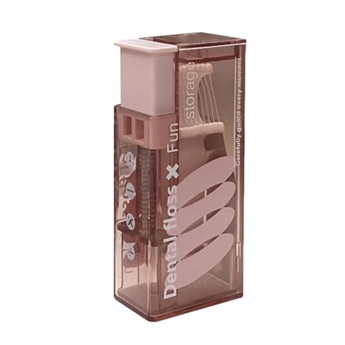 Travel Toothpick Holder - Automatic Flosser Storage Box, Refillable Toothpick Container | Portable Dentaal Floss Organizing Case, Teeth Cleaning Tool Dispenser for Home Travel, (1.42x0.98x3.35 Inches)