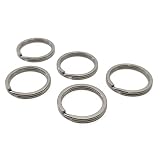 TITAN MANIA(チタンマニア) 二重リング チタン製 キーリング 8mm 10mm 12mm 14mm 16mm 18mm 20mm 25mm 28mm 32mm 35mm 50mm 軽量 頑丈 サビに強い 二重丸カン スプリットリング (32mm×5個)