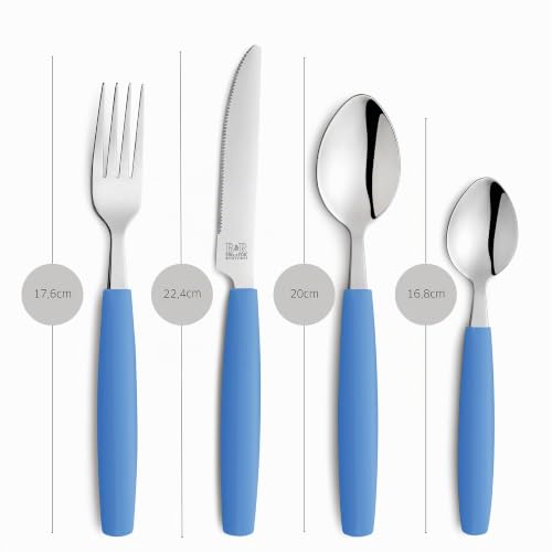 Beckmann & Rommerskirchen VALOA Besteck Set 16-tlg, 4 Personen, Hellblau – Ansicht 3