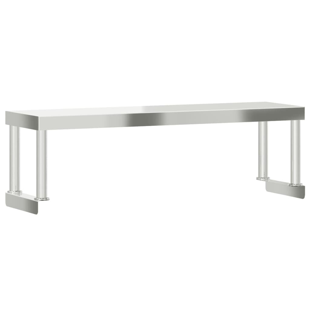 vidaXL Estante sobre Mesa de Trabajo, Accesorio para Banco, Estante para Mesa de Preparación, Accesorio para Cocina Fábrica, Acero Inoxidable