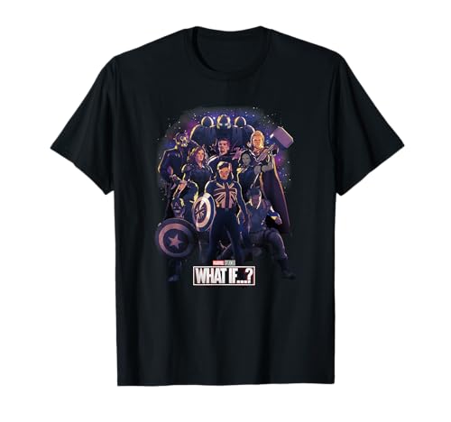 T-Shirt Marvel What If en coton confortable avec un design galactique résistant aux lavages
