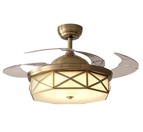 Ventilateur de plafond LED à pales rétractables et télécommande silencieuse