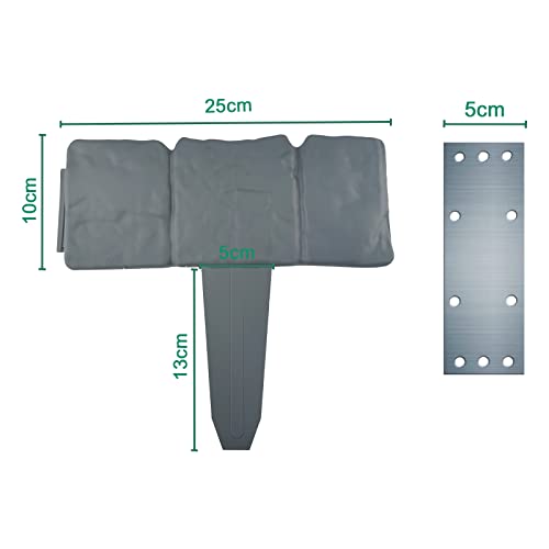 Garden Border Edging,16Ft Plastic Flower Bed Edging For Edging Diy Decorative Flower Grass Bed Border,（Includes A Free Iron Sheet） 20Pcs(Grey) #TOP4
