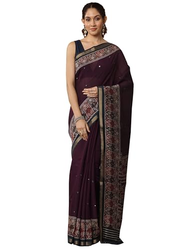 Image of Libas Silk Blend Womens Saree