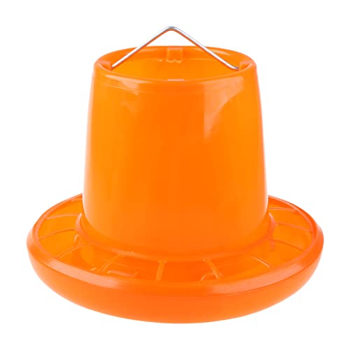 Lily Brown Chicken Feeder Bucket Poultry Hen Chick Drinker Waterer Feeder Water Dispenser for Animal Feeding Farm Home Hanging Poultry Feeder Holder No Waste