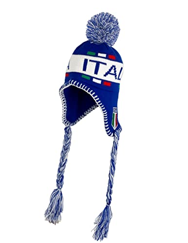 Kid's Italy Winter Hat, Knit Beanie Snow Winter Hat Ski Cap with Pom, Boy's Italia Hat with Ear Flaps2
