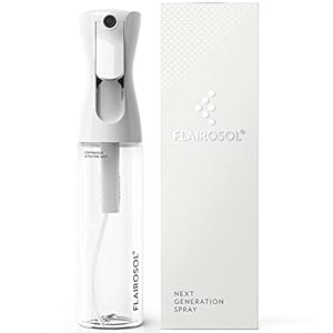 FLAIROSOL – El original, botella de spray para cabello, plantas y más, Mister continuo, niebla de agua ultrafina, 10.1 oz/10.1 fl oz, botella transparente – Impresión negra