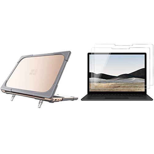 ProCase Protective Case for Microsoft Surface Laptop 4 / 3 13.5â with Metal Keyboard Bundle with 2 Pack Microsoft Surface Laptop 4 3 2 1 13.5 Inch Screen Protector