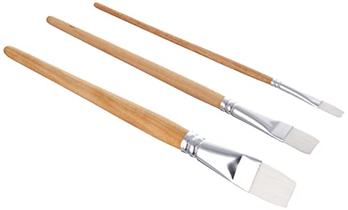 Rayher Chalky Basic Brush Set Wood Coloured Size 6/12/20 3-Piece, 28.5 x 6 x 1.4 cm