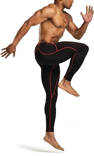 Image of TSLA 1 or 2 Pack Men's Thermal Compression Pants, Athletic Sports Leggings & Running Tights, Wintergear Base Layer Bottoms