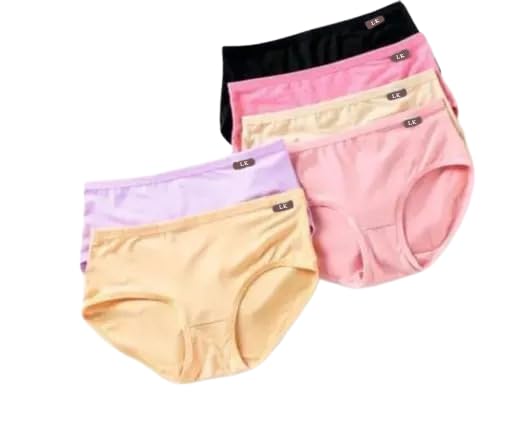 Image of Womens Underwear Cotton Hipster Panties Mid Rise Regular & Plus Size (S to 3XL) (Pack of 6) (Multicolour)
