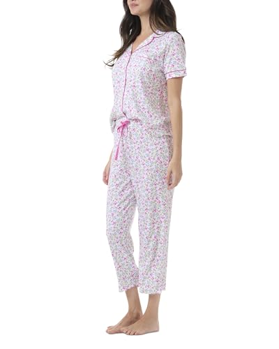 Image of Karen Neuburger Women's Short Sleeve Girlfriend Capri Pajama Set