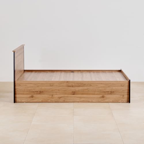 Image of Home Centre Helios Amberly Queen Bed |Engineered Wood with Box Storage Queen Bed| (Brown) |1 Year Warranty