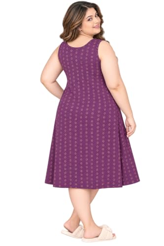 Image of Onekbhalo Women Cotton Night Dress Printed Culf Length Night Gown Short Nighty