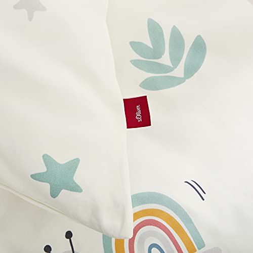 sOliver-Kinderbettwasche-Einhorn-100x135-cm-100-Baumwolle-praktischer-Reisverschluss-maschinenwaschbar-Bettwasche-fur-Kinder-Regenbogen-2tlg-bunt