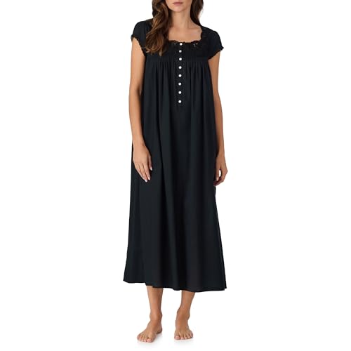 Image of Eileen West Queen Anne's Lace Womens Sleepwear & Loungewear - Florentine Lace Collection - 100% Cotton Soft Long Nightgown