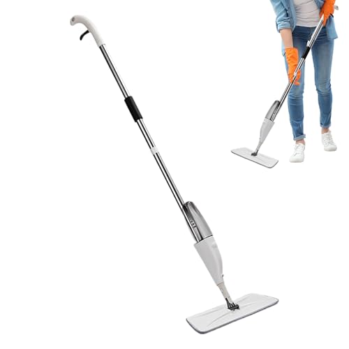 Fregonas pulverizadoras para limpiar pisos | Spray de limpieza en húmedo | Mopa de limpieza – Acero inoxidable | Fregonas reutilizables de 49,21 pulgadas | Ideal para el hogar, cocina, salón