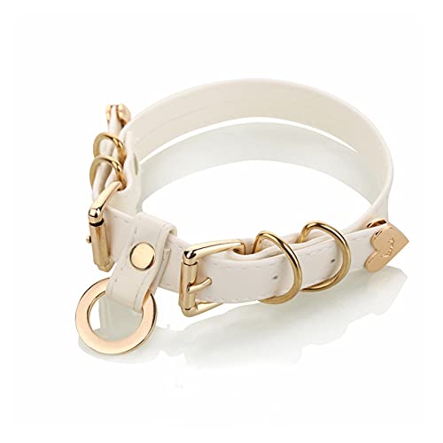 Handmade Punk Gold O-Ring Leather Choker Necklaces With Buckle Fa...