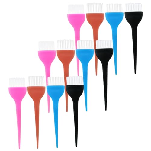 FRCOLOR Diy Hair Dye Brush Set 12 Pieces Soft Stiff Bristles Dye Brush Applicator for Home Salon Use