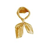 Bwerfuet Women Satin Scarf Vintage Square Wrap Neck Scarf for Halloween Daily Wear (Gold)