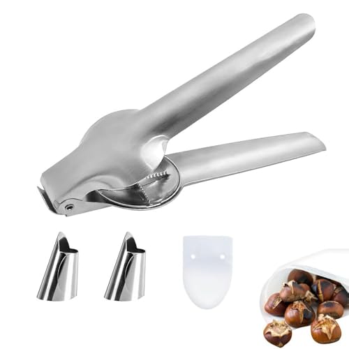 Azlanway Chestnut Cutter, Stainless Steel Chestnut Cutter, Chestnut Tongs Knife, Chestnut Cutter, Chestnut Opener Cutter, Nutcracker for Hazelnuts, Walnuts, Nuts
