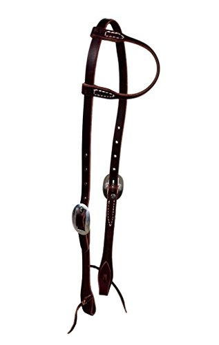 Berlin Leather L1150 Latigo Rolled Ear Headstall w/ Tie S.S Buckle
