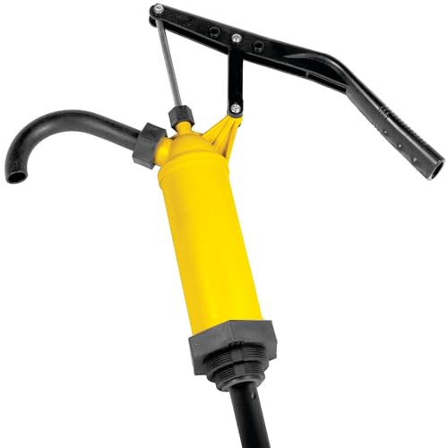 Image of Performance Tool W54269 Yellow General Purpose Lever Action Barrel Drum Pump - Fits 15 to 55 Gallon Drums