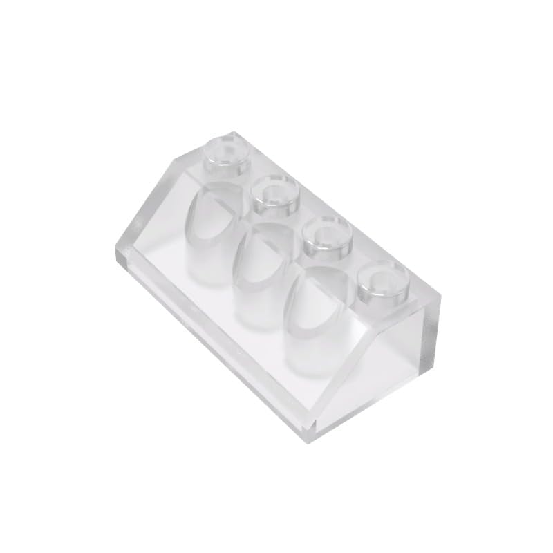 Gobricks 3037 Slope Brick 2x4 45° Sloped Brick 50 Pieces GDS-591 Compatible with Lego Building Blocks Color:Trans-Clear — image 1