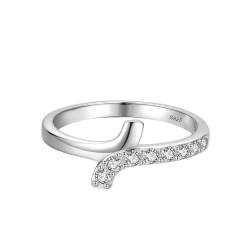 Anneaux de doigt en argent sterling X avec lignes croisées en strass CZ pour femmes