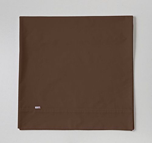 Drap plat marron 100% coton 144 fils lit 200 lit double café - 3