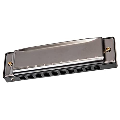 Yctze Armónica Portátil de 10 Agujeros con Llave C para Principiantes, órgano Bucal Ideal para Estudiantes, Niños y Adultos, Instrumento de Viento Compacto para Tocar Fácilmente