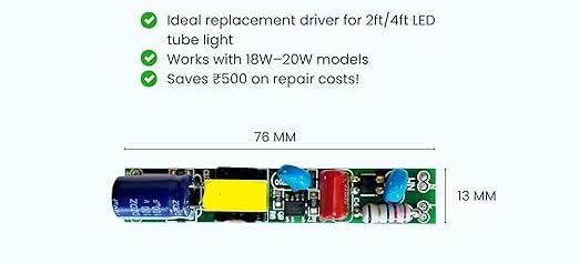 Image of T5 Output : 18W-20W, 240mA - Non Isolated 4 KVA Surge Protection 60V-85V LED Tube Light Driver Common for all Tube light | BIS Approved (Pack of 8)