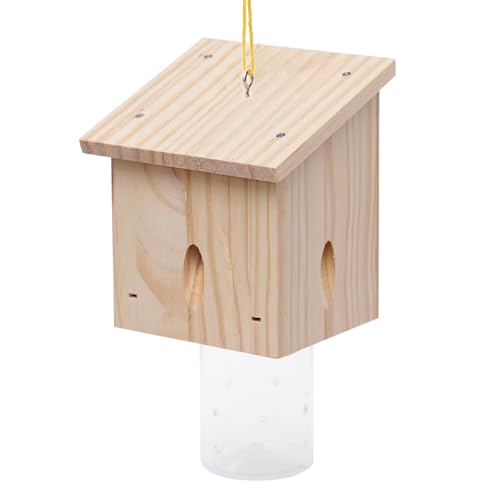 Carpenter Bee Trap for Outside - Pentroof Style Nature Hanging Wood Carpenter Bee Traps Outdoor -...