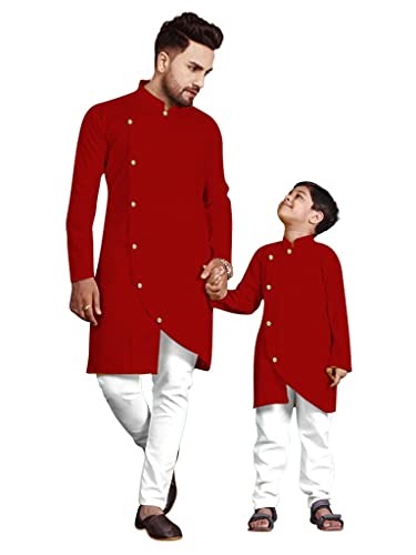 Image of Men's Cotton Blend Kurta Pyjama Set
