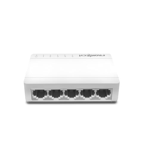 Image of Frontech 5-Port Fast Ethernet Switch | 10 /100 Mbps Speed | Plug & Play Network Hub | 1 Gbps Bandwidth | 2 Years Warrenty (NC-0073)