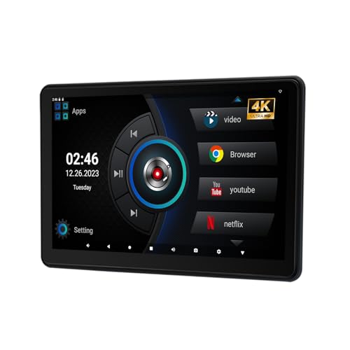 Image of 11.6 inch Car TV Headrest Monitor for Back Seat, 4K Android Tablet Portable Rear Entertainment System, Support Phone Wireless MirrorLink, with WiFi /HDMI /USB /Video Player, 2G+32G (1*PCS)