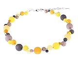 halskette neon gelb Hochwertige Polarisperlen aus Italien, die beim Tragen über Zeit einen besonderen, dezenten Glanz entwickeln