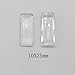 SHUNAE 10x25mm Flatback Rectangle Transparent Clear Glass cabochons for Pendant Bracelet and Earring Making 50pcs