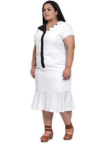 Image of Flambeur Women's Crepe Fit and Flare Knee-Length Casual Dress