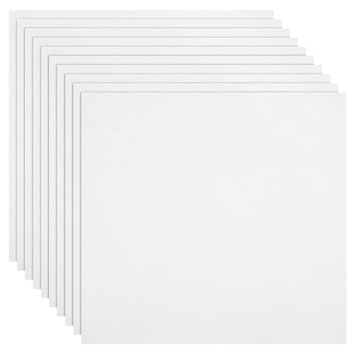 10 Quadrati di Tessuto Cotone Bianco Naturale Pretagliato per Ricamo - Cotone Aida Classico per Artigianato e Indumenti