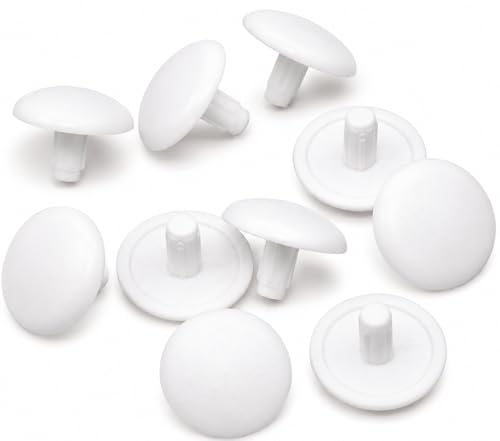 Image of (Pack of 20) White Plastic Hole Plugs 0.47 inch x 0.12 inch (12 x 3 mm), Drill Hole Cover Caps, Furniture Hole Plug, Screw Hole Plugs