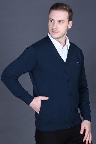 Image of GODFREY V Neck Cardigans for Men - Full Sleeve Woolen Sweater for Man Winter Wear