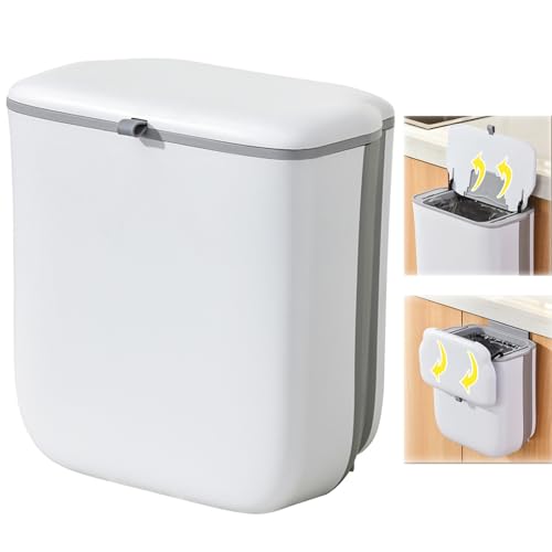 9L Mülleimer zum Aufhängen, Küchenmülleimer mit Deckel, Camping...