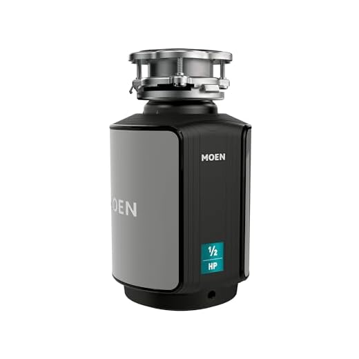 Moen GX50C Prep Series 1/2 HP Continuous Feed Garbage Disposal with Sound Reduction, Power Cord Included, Black