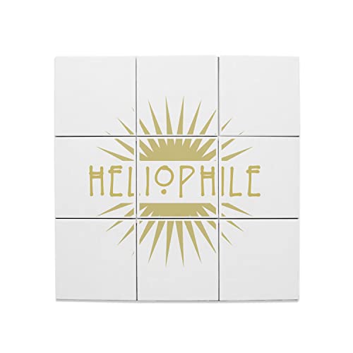 Carreaux Céramique Décoratif Heliophile 20x20 cm | Lot de 9 Pièces Style Bohémien pour Mur