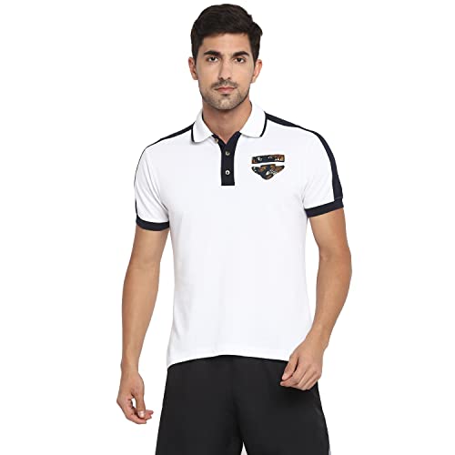 Image of OFF LIMITS Men Colourblocking Varsity Cotton Polo T- Shirt