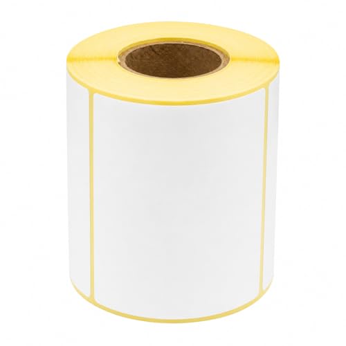 MDlabels Etiquetas térmicas blancas en rollo de 100 x 60 mm, 500 unidades, adhesivo permanente, para código de barras, etiquetas adhesivas blancas para escribir